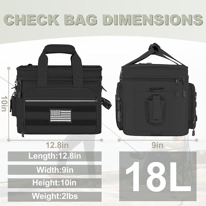 Fishing Tackle Bags, 19L Waterproof Tackle Box Organizer Shoulder Storge for Saltwater & Freshwater Fly Fishing Gear and Equipment, holds 3400-3600 Size Tackle Boxes (Bag Only, Black)