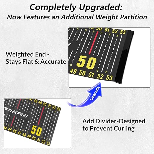THKFISH 53in Fish Ruler with Measuring Board, Portable Waterproof Folding Fishing Ruler Fish Measuring Tape for Boat, Kayak, Coolers, Yacht and Workbench