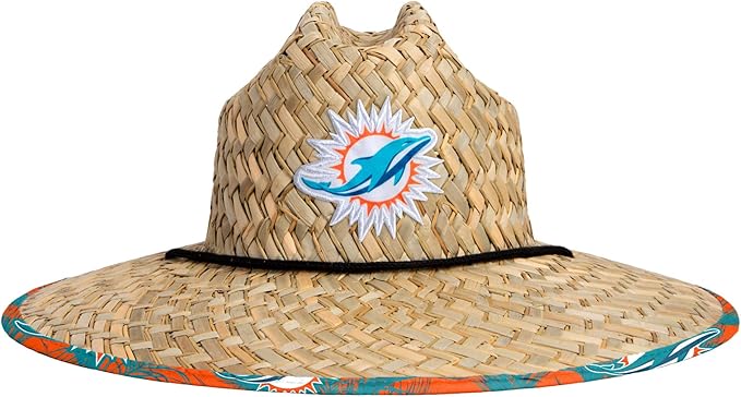 FOCO Men's NCAA College Team Logo Floral Straw Sun Hat
