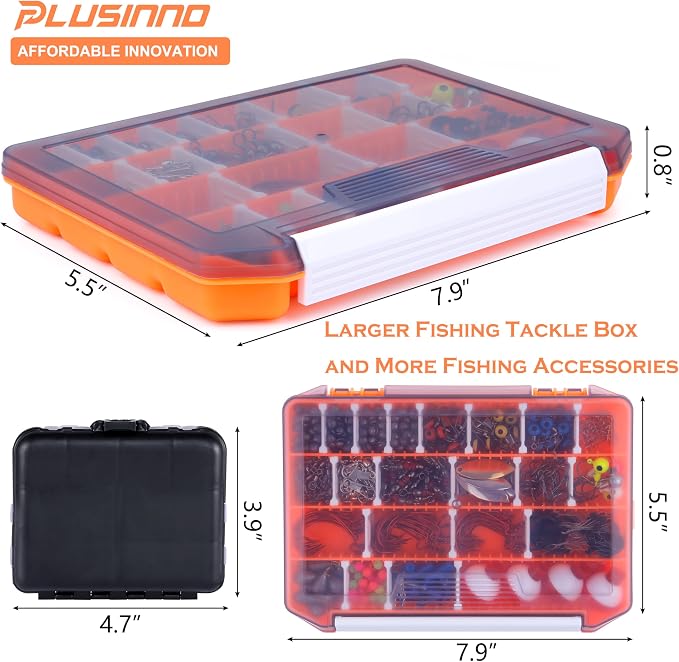 PLUSINNO Fishing Lures, All-in-One Fishing Tackle Box with Tackle Included, Fishing Gear Lure Bait Accessories Kit for Freshwater Bass Trout, Ideal Fishing Gifts for Men, Father & Beginners