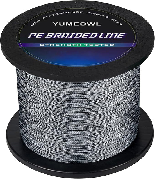 Thinner Braided Fishing Line, Ultra-Strong Abrasion Resistant Zero Stretch Braided Line, 4&8 Strand