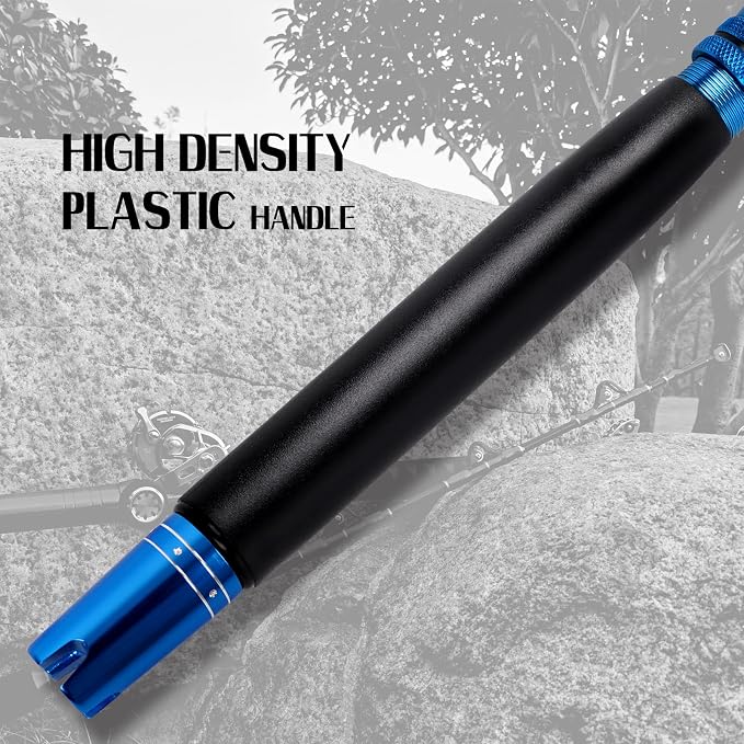 Fiblink 2-Piece Saltwater Offshore Heavy Bent/Straight Butt Trolling Rod Fishing Roller Rod Conventional Boat Deep Sea Fishing Pole (5'1"/5'6"/6'/6'6",30-50lb/50-80lb/80-120lb)