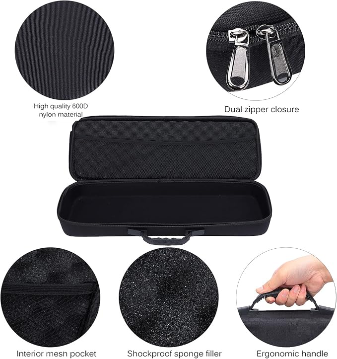 EVA Hard Shell Fishing Rod Case Fishing Gear Storage Bag Fishing Pole Protector with Double Zippers Sponge Padding for Rods Reels Boat Accessories