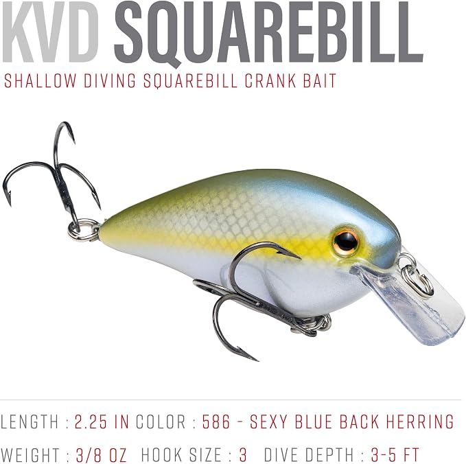 Strike King KVD 1.5 Hard Knock Fishing Lure, 3/8 oz, 3D Lifelike Eyes