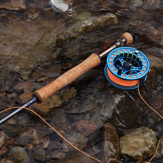 Sougayilang 5/6 Weight 9ft Fly Rod, 4-Piece Graphite Rod, Die Cast Aluminum Reel, Carrying Case, Fly Box & Fishing Flies Combo Starter Kit