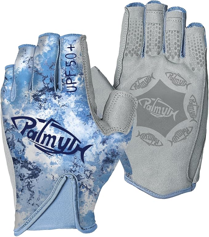 Palmyth UPF 50+ Fingerless Sun Fishing Gloves –UV Protection Lightweight Water Sports Gloves for Kayaking, Paddling & Canoeing