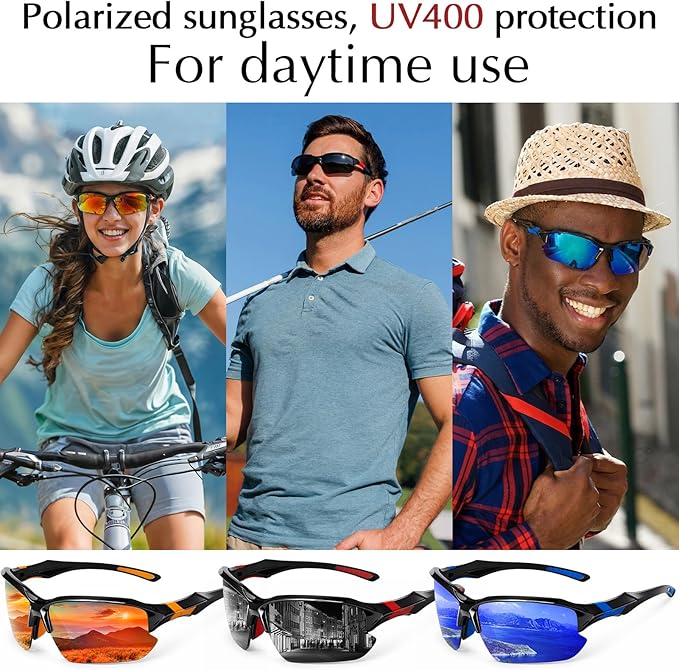 4/5Pack Polarized Sports Sunglasses for Men Women Baseball Cycling Running Fishing UV Protection Sun Glasses