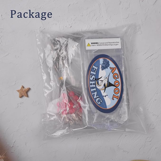 Saltwater Surf Fishing Tackle Kit - Saltwater Surf Fishing Rigs Bottom Rigs Include Fishing Leader Rigs Pyramid Sinkers Bass Casting Sinker Circle Hooks for Striped Bass Red Drum Flounder