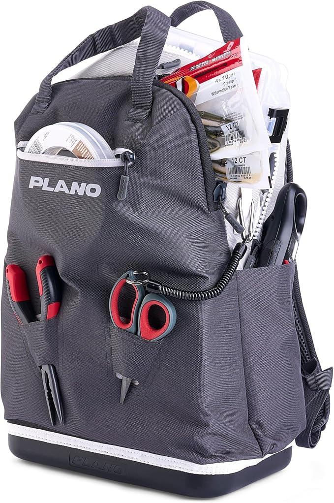 Plano Weekend Softside 3700 Tackle Backpack, Cutting-Edge Fishing Tackle Bag, Molded Waterproof Base, Spacious Storage, Die Cut Tool Sleeves, Daisy Chain Attachment Points