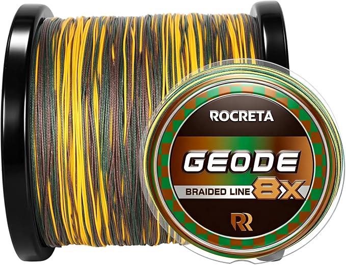 Geode Braided Fishing Line, 10-200 lb, 8 Strands, 300yds/500yds/1000yds, Colored Braid Superline
