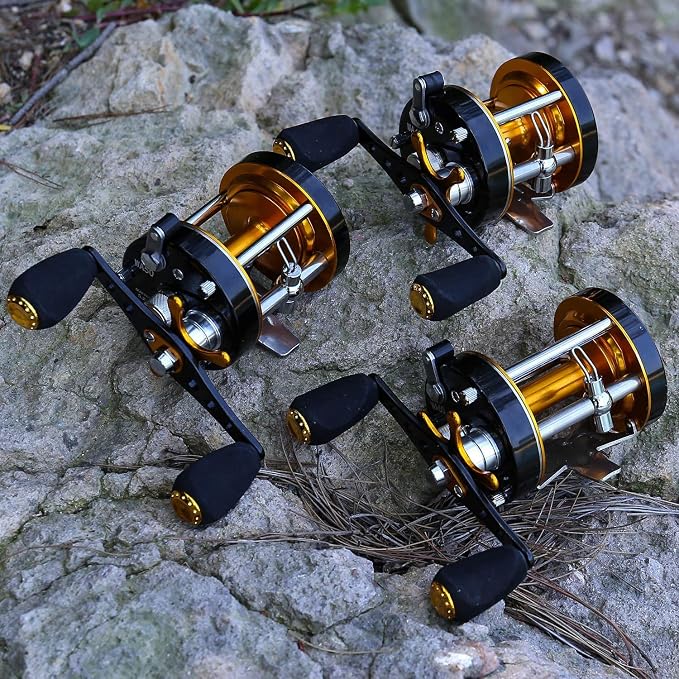 Sougayilang Fishing Reels Round Baitcasting Reel - Conventional Reel - Reinforced Metal Body and Supreme Star Drag