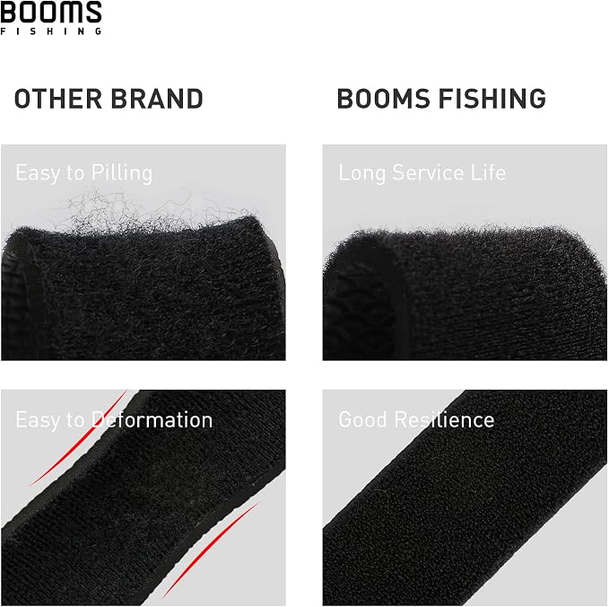 Booms Fishing RS3 Fishing Rod Wrap Pole Straps， Hook & Loop Fishing Rod Belts, Fishing Rod Ties for Casting Rods, Spinning Rods and Fly Rods