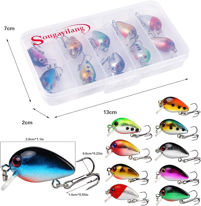 Sougayilang Fishing Lures Large Hard Bait Minnow VIB Lure with Treble Hook Life-Like Swimbait Fishing Bait Popper Crankbait Vibe Sinking Lure for Bass Trout Walleye Redfish