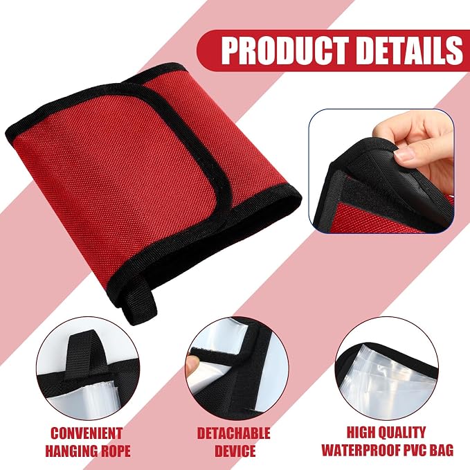 2 Pack Fishing Tackle Binder 20 Pockets Fly Fishing Leader Tippet Line Wallet Leader Organizer Case Lure Storage Bag for Pre-tied Rigs, Leaders, Soft Baits and Lines(Red)