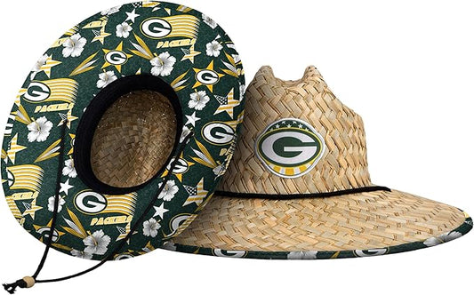 FOCO Men's NCAA College Team Logo Floral Straw Sun Hat