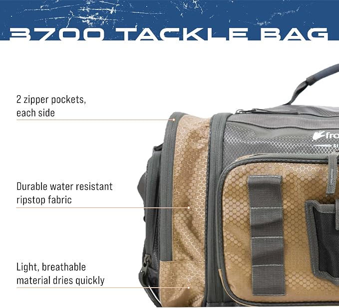 FROGG TOGGS Heavy Duty Fishing Tackle Duffle Bag, Solid Brown Elements, 3700