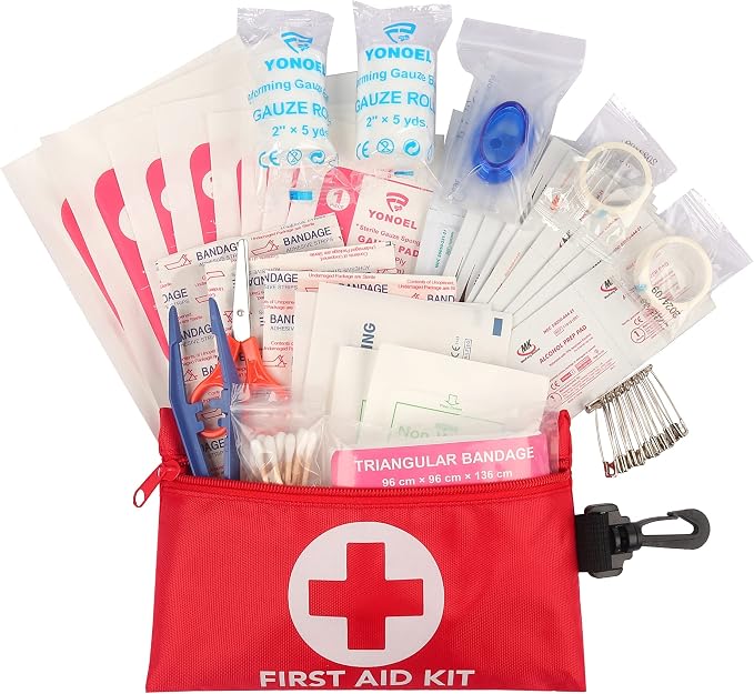 Galaxylense 128 Pcs First Aid Kits Small for Survival Emergency Trauma Military Tactical Medical School Office Home Hunting Camping Hiking Traveling Fishing IFAK EMT Bag (10 Packs)