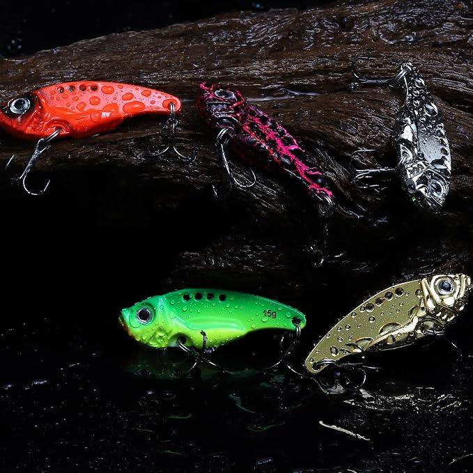 Dovesun 15/20pcs Fishing Spoon Lures Fishing Bait Trout Bass Fishing Lure for Bass, Crappie, Trout Walleye 1/5oz 1/4oz 3/8oz 1/2oz