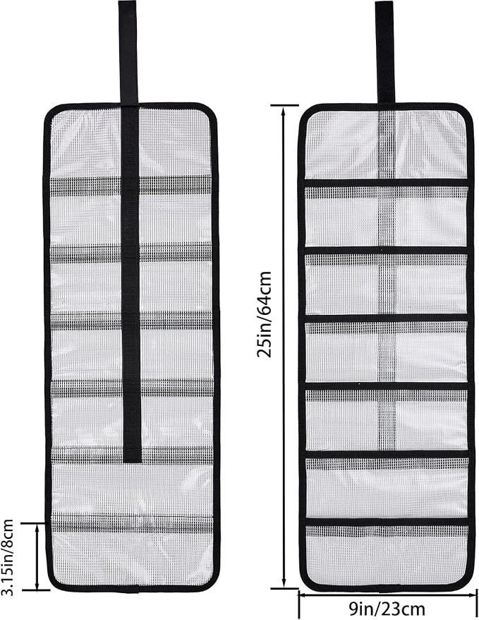 Roll Up Fishing Lure Wraps Set-Durable Lure Bag 6 Pocket PVC Protective Cover Saltwater Hook Covers Fabric Lure Protector Trolling Lure Tackle Box