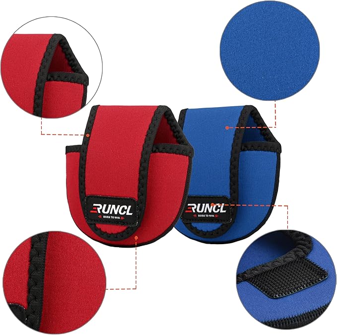 RUNCL Fishing Rod Sleeves & Reel Bags, Spinning/Casting Rod Socks & Spinning/Baitcasting Reel Covers - Protection Solution, Space Saver, Perfect Storage - Fishing Pole Sleeves & Reel Pouch (2 Pack)