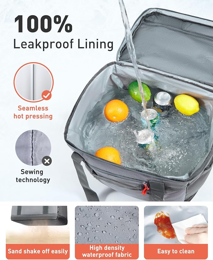 TOURIT Soft Sided Cooler Bag Insulated 30/48/60 Cans, Large Collapsible & Leakproof Ice Chest for Picnic, Beach, Camping, Travel, Sports Fan Coolers