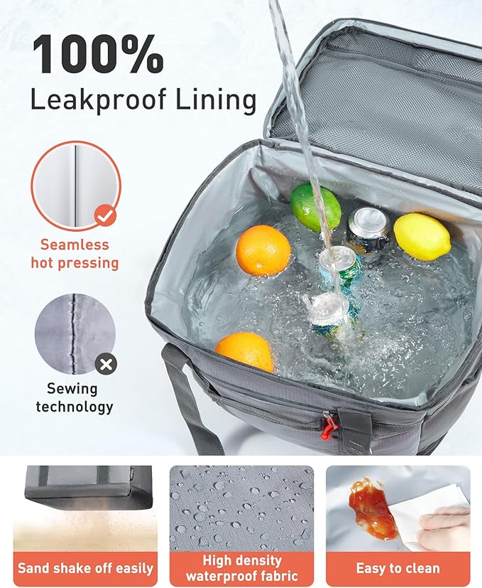 TOURIT Soft Sided Cooler Bag Insulated 30/48/60 Cans, Large Collapsible & Leakproof Ice Chest for Picnic, Beach, Camping, Travel, Sports Fan Coolers