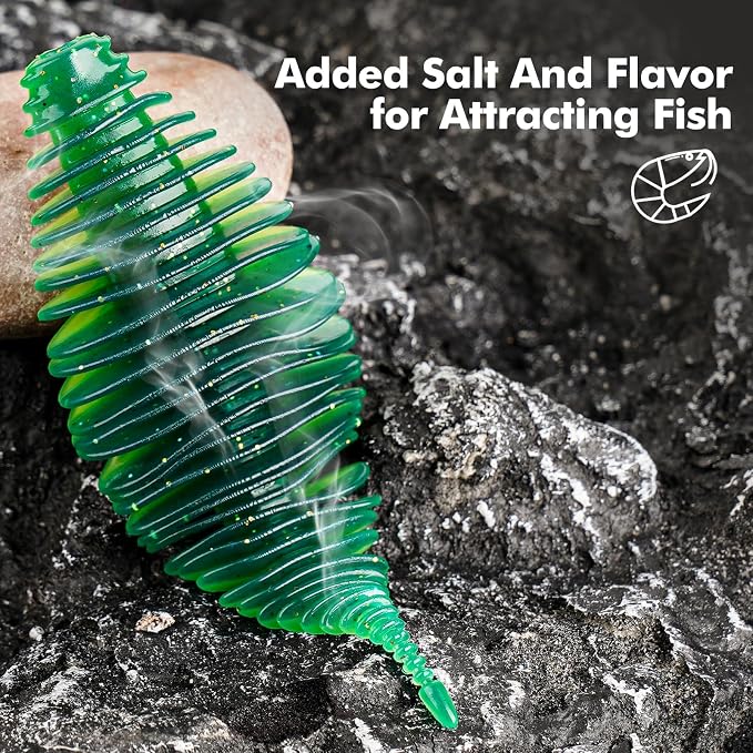 4.15'' Soft Swimbait Fishing Soft Plastic Lures 8pcs/24pcs Double-Color Lure for Bass Fishing Worms for Largemouth Bass