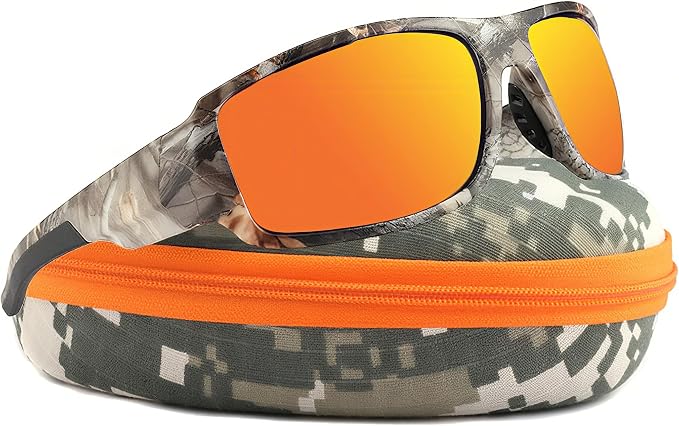 Camo Polarized Wrap-around Sport Sunglasses for Men Women UV400 Driving Fishing Hunting Sun Glasses