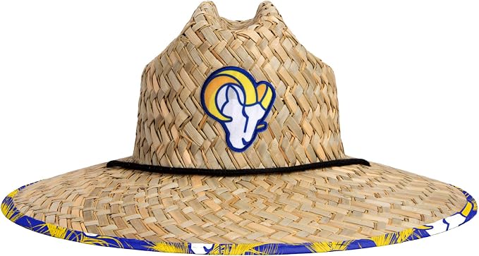 FOCO Men's NCAA College Team Logo Floral Straw Sun Hat