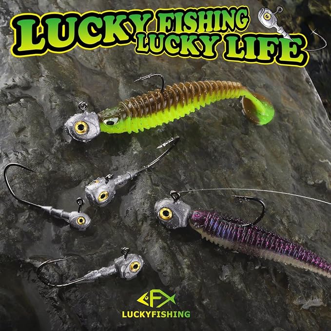 LUCKYFISHING Swimbait Jig Head 40/30/25/20/15Pcs Freshwater Saltwater Jig Heads for Bass Walleye Trout Fishing Gifts for Men 1/8oz 1/5oz 1/4oz 3/8oz 1/2oz