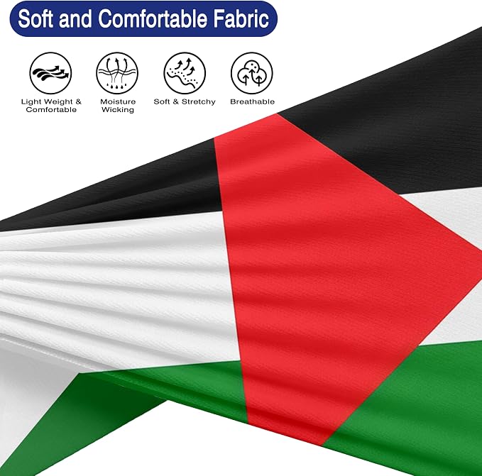 Flag Headbands for Men Women, Moisture Wicking Sweatband Breathable Sports Headwrap, Non-Slip Stretchy Fitness Hair Band