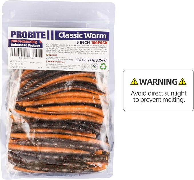 Soft Fishing Worm 100PCS, 3/4/5/6" Mega Value Pack Senko Style Soft Lures for Bass, Plastic Worm Stick Baits, Multicolor, Cost-Effective Fishing Gift