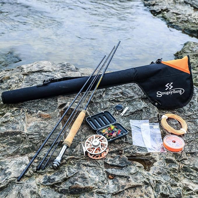Sougayilang Fly Fishing Rod and Reel Combo, 5/6 Weight, Lightweight Portable, Starter Package