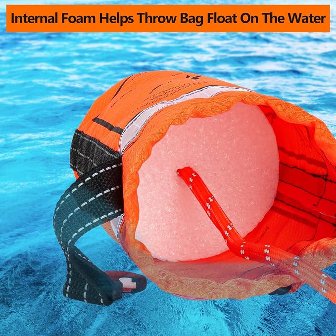 NTR Water Rescue Throw Bag with 50/70/98 Feet of Rope in 3/10 Inch Tensile Strength Rated to 1844lbs, Throwable Device for Kayaking and Rafting, Safety Equipment for Raft and Boat