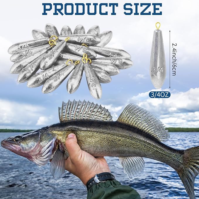 Landhoow Drop Shot Fishing Sinker Weights Kit Freshwater Catfishing Fishing Sinker Bass Casting Removable Line Saltwater Streamlined Snap Weight for Trolling Surf Tackle
