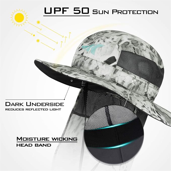 KastKing Sol Armis UPF 50 Boonie Hat - Sun Protection Hat, Fishing Hat, Beach & Hiking Hat, Paddling