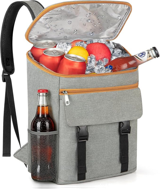 Cooler Backpack- 50 Cans Insulated Backpack Cooler for Men & Women Portable Leak Proof Lunch Backpack Cooler Bag Backpack Coolers for Beach Picnic Travel Work Camping Hiking-Grey