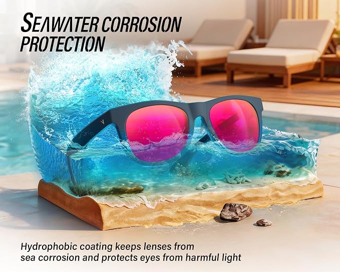 Polarized Sunglasses for Men & Women, Lightweight Driving Sunglasses for Fishing, Golf, Sports, UV400 Protection