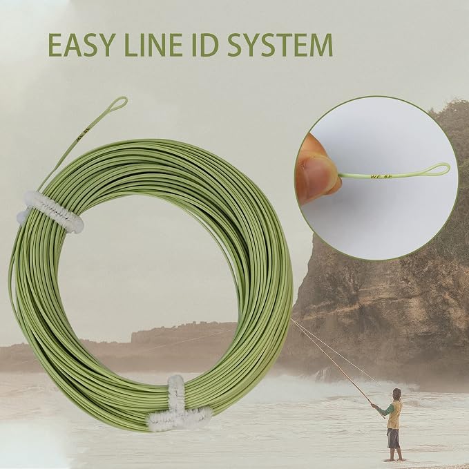EUPHNG All-Purpose Fly Line Floating Trout Fishing Line Welded Loop Line ID Weight Forward Fly Fishing Line 100FT