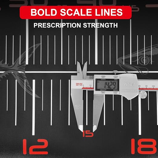 RUTU 43-inch Fishing Tape Measure, 110cm Outdoor Fishing Measuring Ruler, Dual-Scale Fishing Tape, Metric and Imperial Measurements, Waterproof UV-Resistant Fishing Measuring Tool, 25cm/9.8-in Width