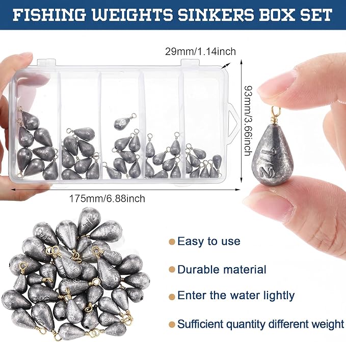 Bass Casting Swivel Bell Sinkers Fishing Weights Drop Shaped Fishing Sinkers Catfish Weights for Ocean Saltwater Surf Bass Casting Gear Tackle