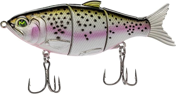 Lew's MachShad Fishing Lure, Lipless Jointed Swimbait, Realistic Swimming Action, Slow Sinking, Size 4 Mustad KVD Elite Short Triple Grip Treble Hooks