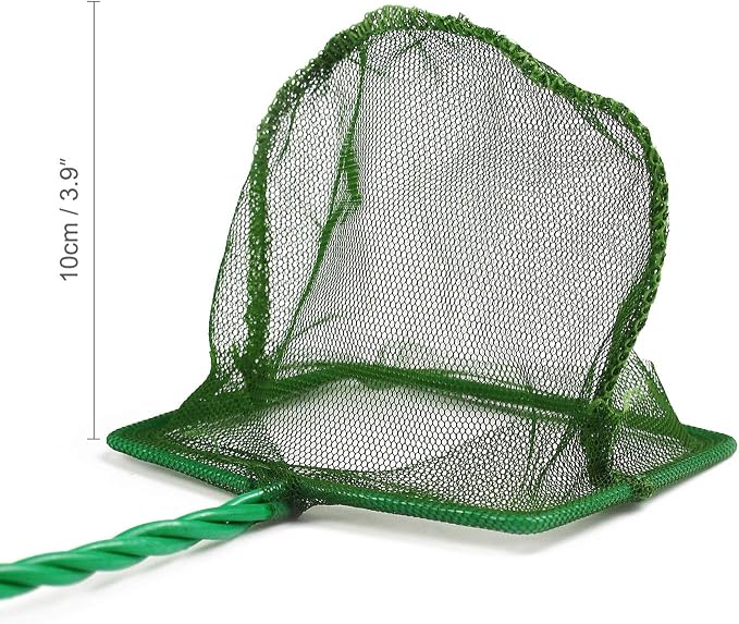 4 Pcs Aquarium Fish Net, 4 Inch Quick Catch Mesh Nylon Fishing Nets with Plastic Handle - Green
