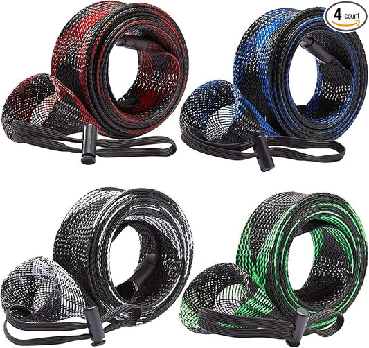 BASSDASH Casting Spinning Fishing Rod Sleeves Protective Rod Socks for Fishing Poles Up to 7-1/2ft