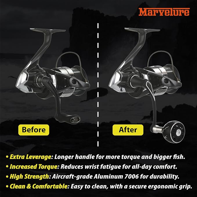 Power Handle Compatible for Shimano Stradic FL FM, Stella, Vanford, Vanquish, Twin Power, Ultegra, Sustain, Nasci FC FD 1000-5000 Spinning Reels