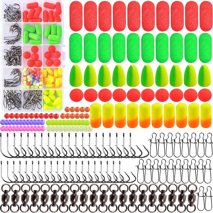 Pompano Rigs Making Kit Surf Fishing Rig Saltwater Fishing Accessories Bottom Rig Parts Pompano Snell Floats Fishing Beads Circle Hooks Fishing Swivels Duo Lock Snaps Pompano Rigs for Surf Fishing