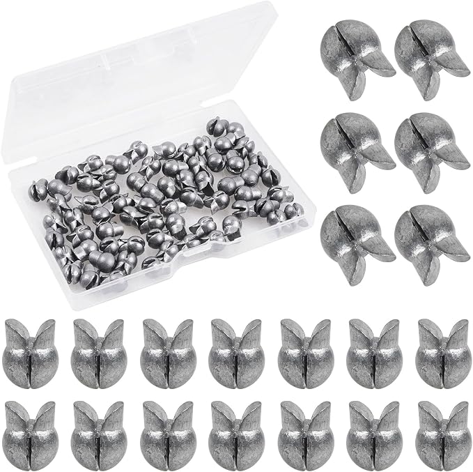 100pcs Split Shot Fishing Weights Removable Round Clip On Fly Fishing Line Sinkers Freshwater Saltwater Split Shot Fishing Sinkers Weights