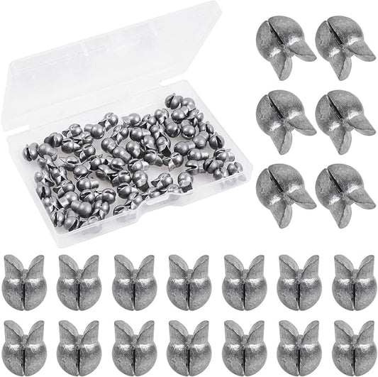 100pcs Split Shot Fishing Weights Removable Round Clip On Fly Fishing Line Sinkers Freshwater Saltwater Split Shot Fishing Sinkers Weights