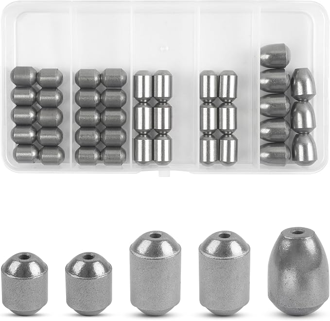 Egg Sinkers Fishing Weights Kit, 23/40pcs Fishing Weights Sinkers Slip Sinkers Catfish Weights Bass Casting Sinker Weights Lead Free Fishing Weights for Freshwater Saltwater Fishing