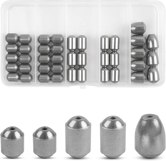 Egg Sinkers Fishing Weights Kit, 23/40pcs Fishing Weights Sinkers Slip Sinkers Catfish Weights Bass Casting Sinker Weights Lead Free Fishing Weights for Freshwater Saltwater Fishing